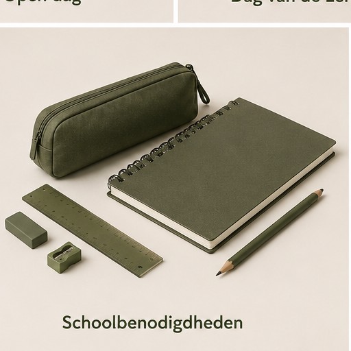 Etui, notitieboek en schrijfwaren