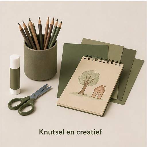 Kleurpotloden, schaar en tekenpapier