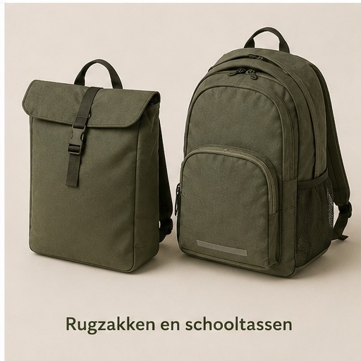 Twee rugzakken in schoolkleuren